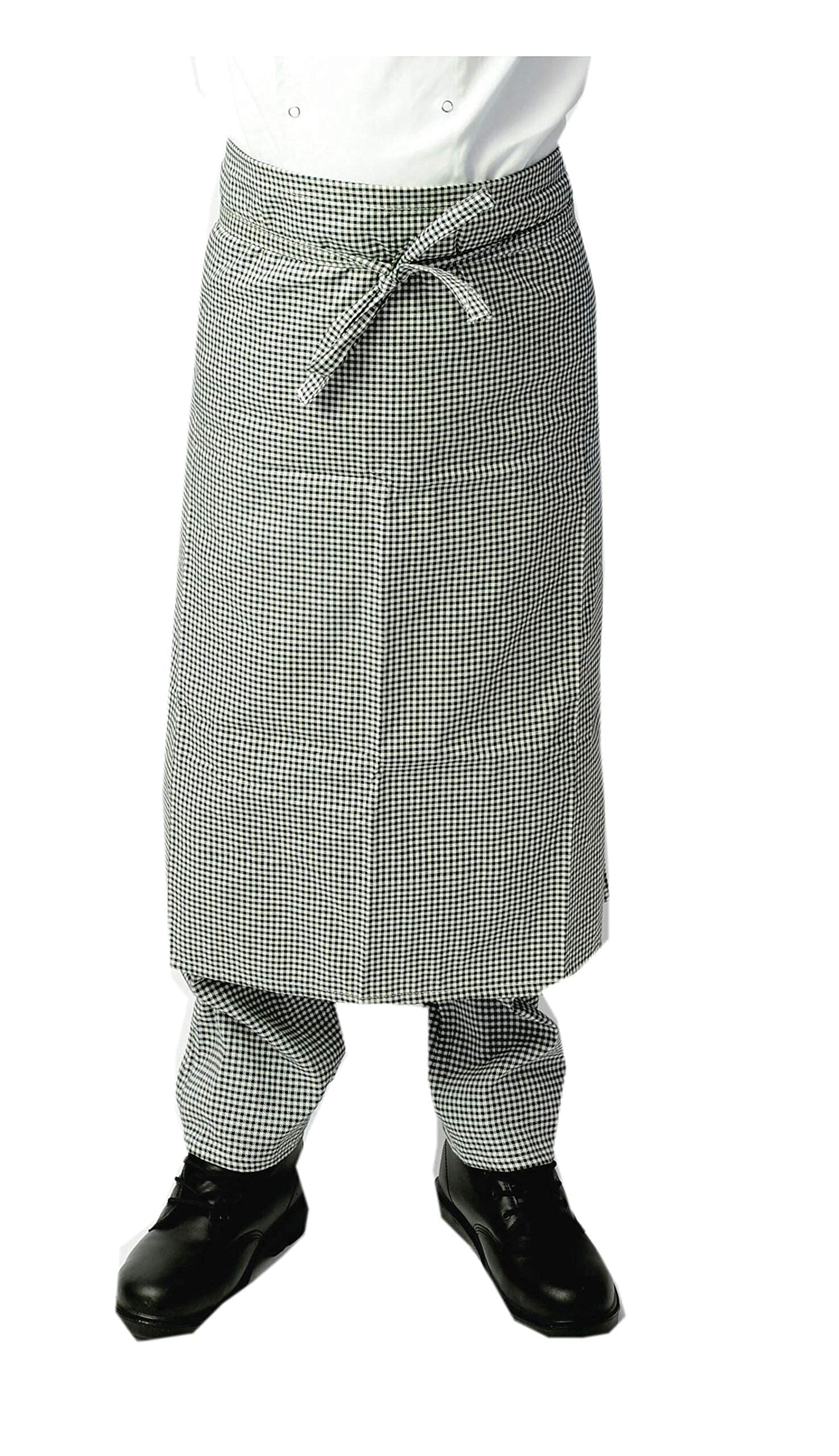 Black Pepper Delantal de polialgodón de cintura larga con 2 bolsillos, delantal profesional para cocineros, camareros, cocineros, catering, personal de bar, Azul real liso, Taille unique
