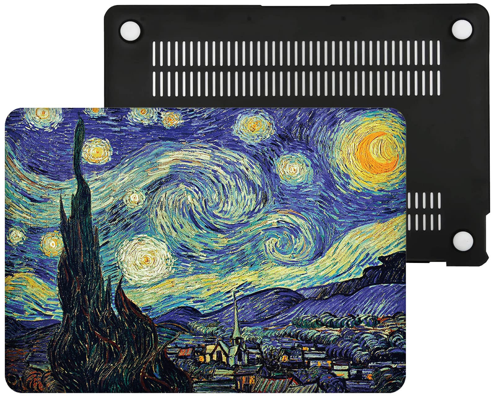 Custodia Rigida Compatibile con MacBook Air 13 Pollici 2017-2010 Release A1466/A1369,Plastica Case Cover & EU Tastiera Cover & Screen Protecto,Notte Stellata 1