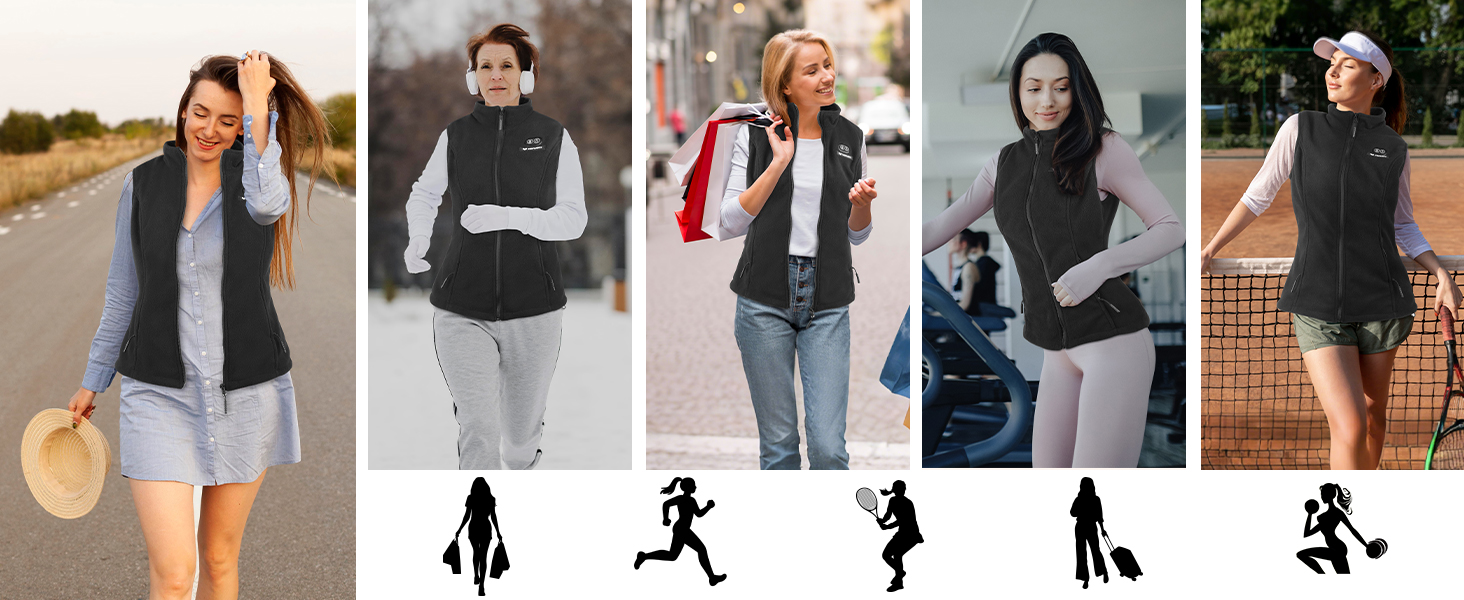 Vofuoti Heated Vest Men Women With Battery Included, USB Heated Jacket, 3 Temperature Levels, Electric Heating Jacket For Outdoor Activities, Motorcycles, Dark, XL - View #6