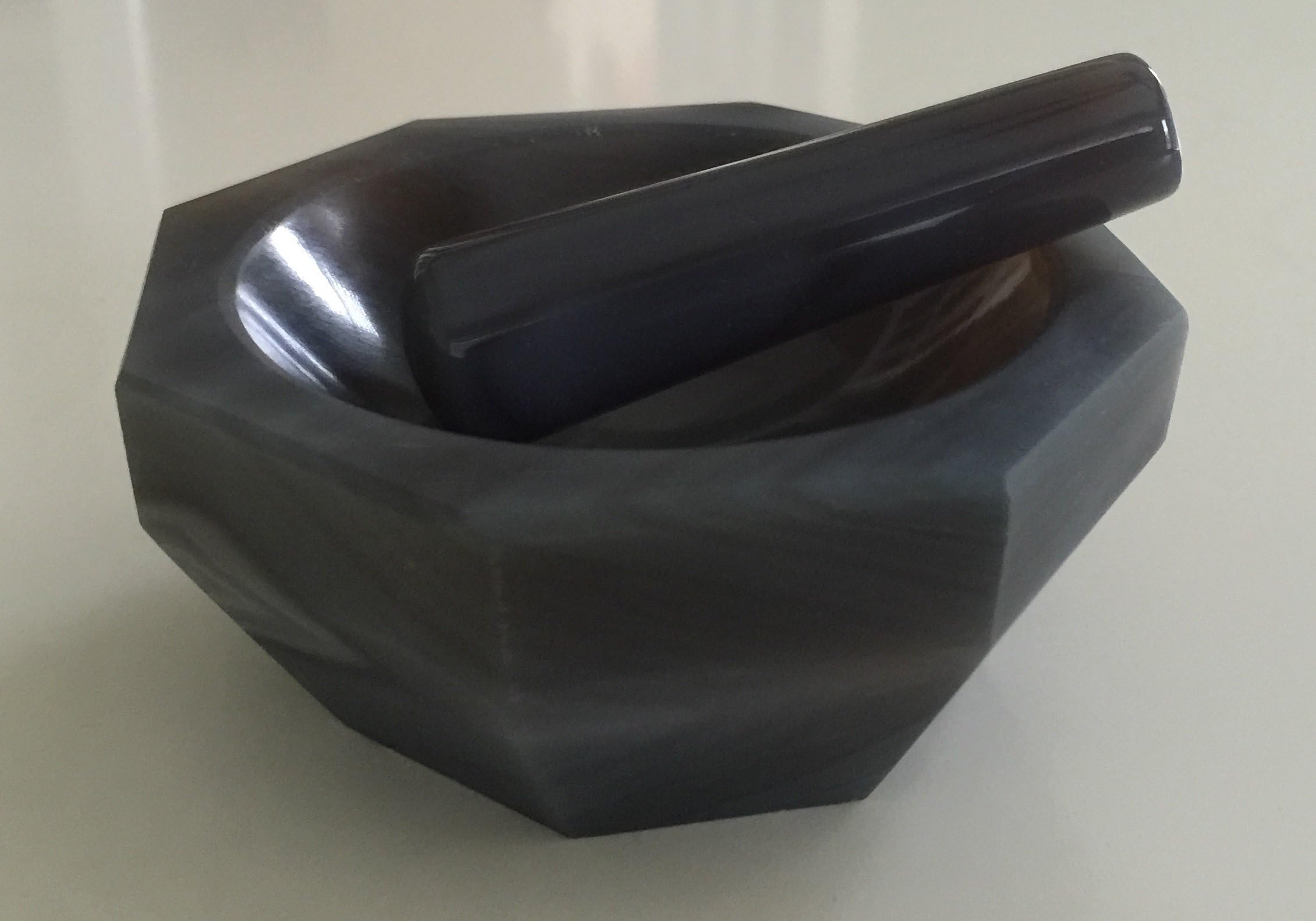 Agate Mortar and Pestle Standard Form Set 95x75x20mm