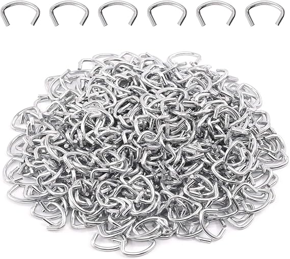 Hilitchi Galvanized Steel Hog Rings for Bungee Shock Cords Animal Pet Cages Bagging Traps
