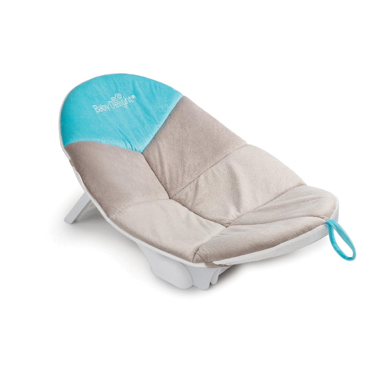 Baby Delight Cushy Nest Cloud Infant Bather | Teal/Grey | Support & Comfort for Bathing | Fits in Most Sinks and Tubs| Machine Washable Cushion