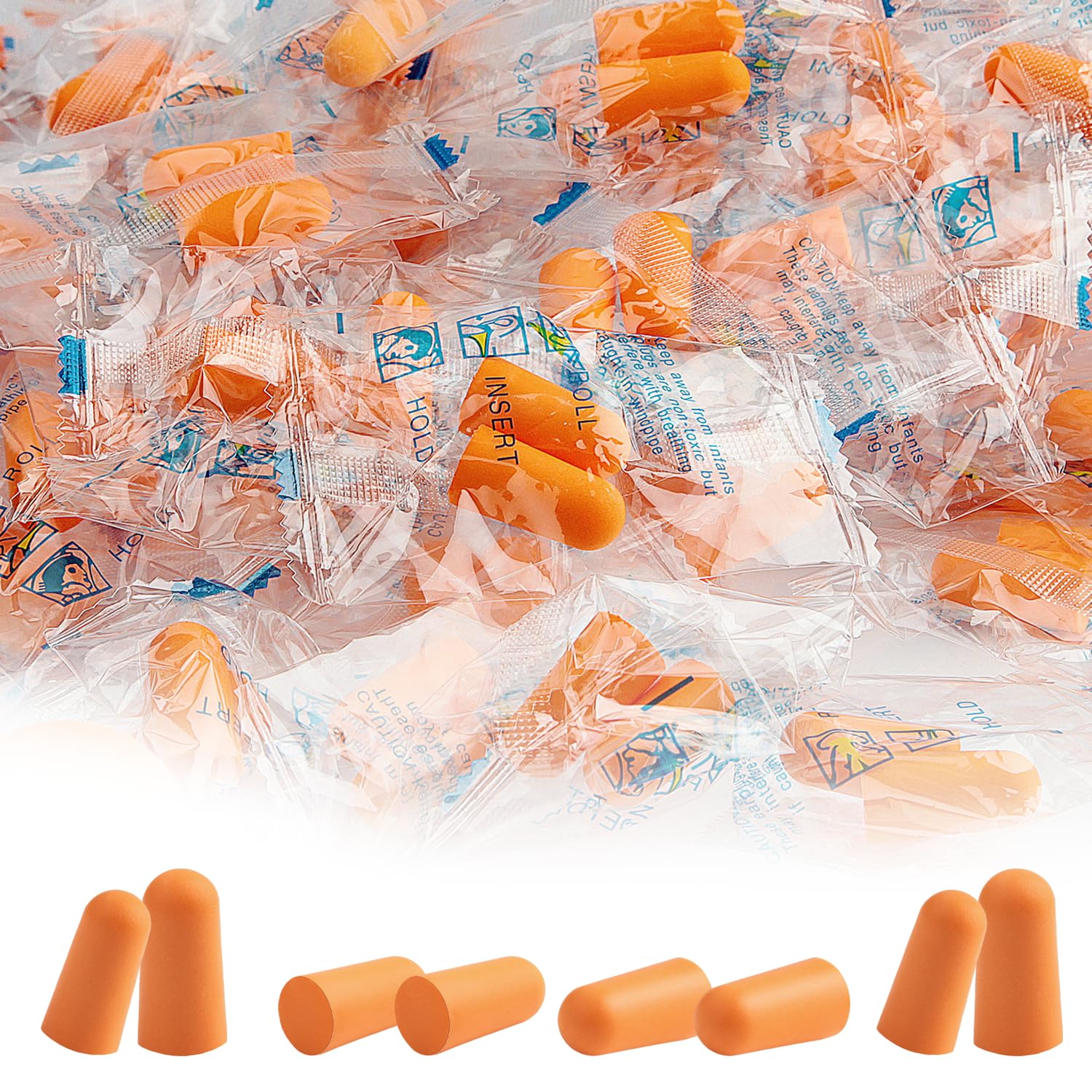 100 Pairs Soft Foam Ear Plugs, Ear Plugs for Sleepping, Reusable Noise Cancelling Ears Plu...