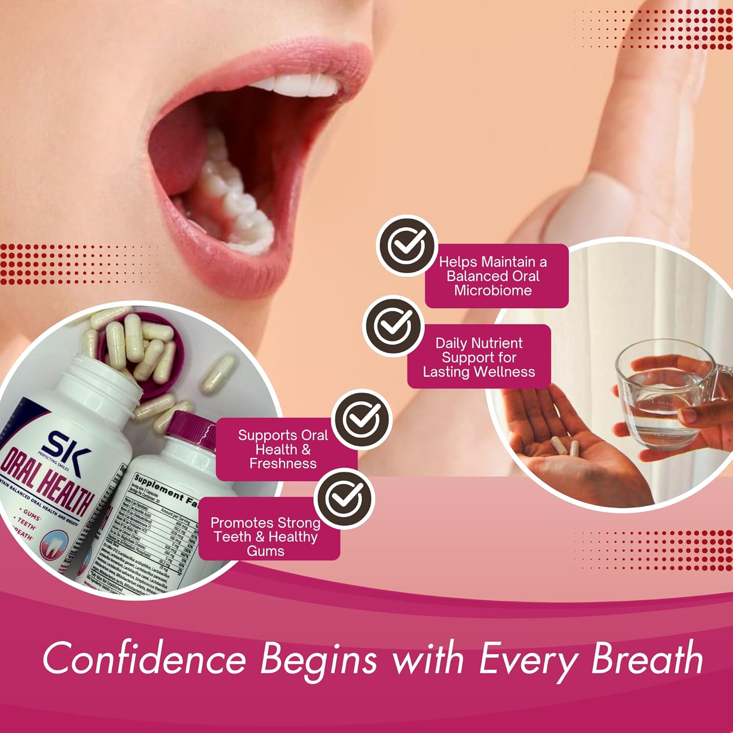 – Premium Daily Supplement for Gum Wellness, Fresh Breath & Tooth Strength – Vitamins, Minerals & Botanical Blend – 60 Count (Pack of 1)