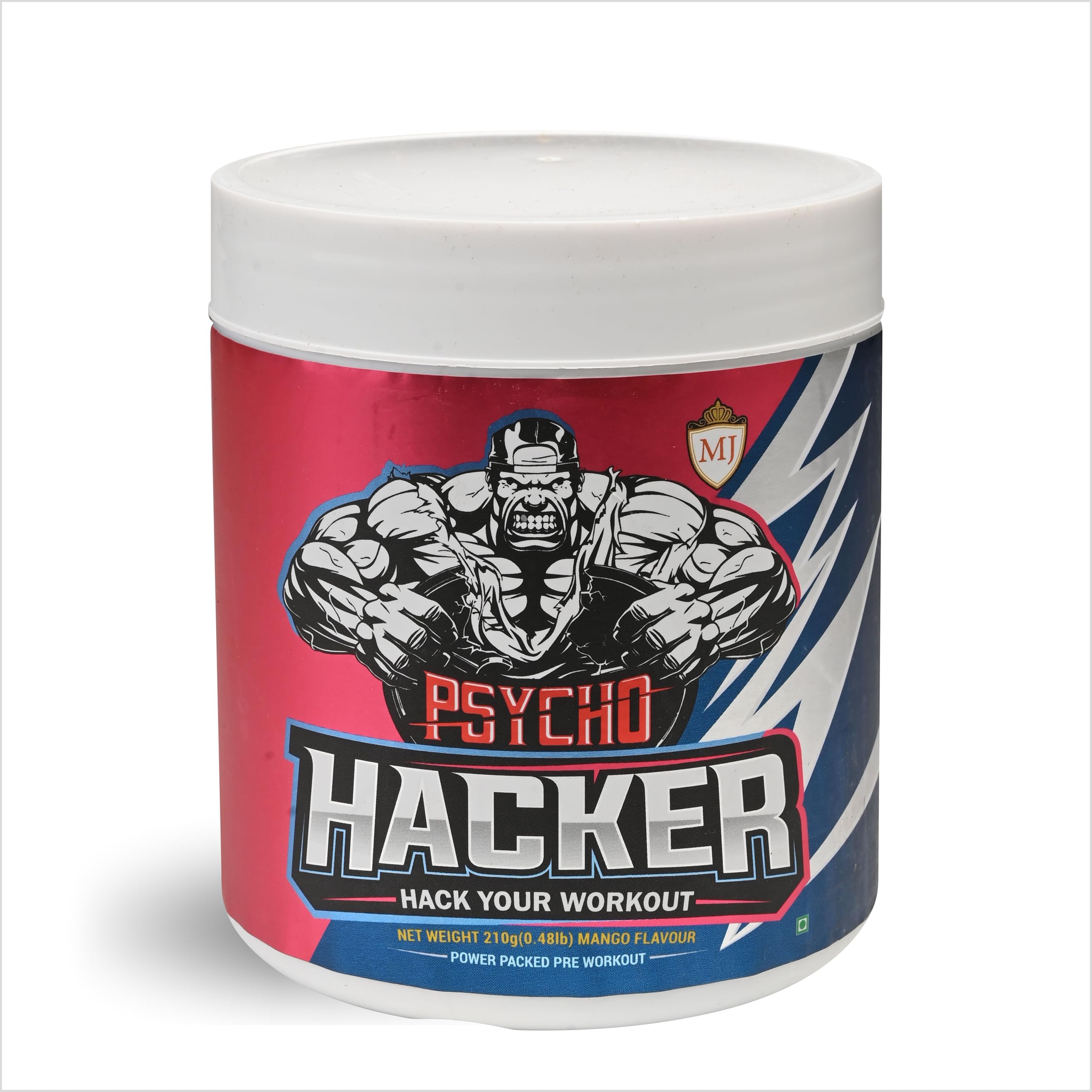 MJ Psycho Hacker Pre-Workout Supplement, Mango Flavour, 210g, Packed with 300mg Caffeine, 30 Servings-image-9