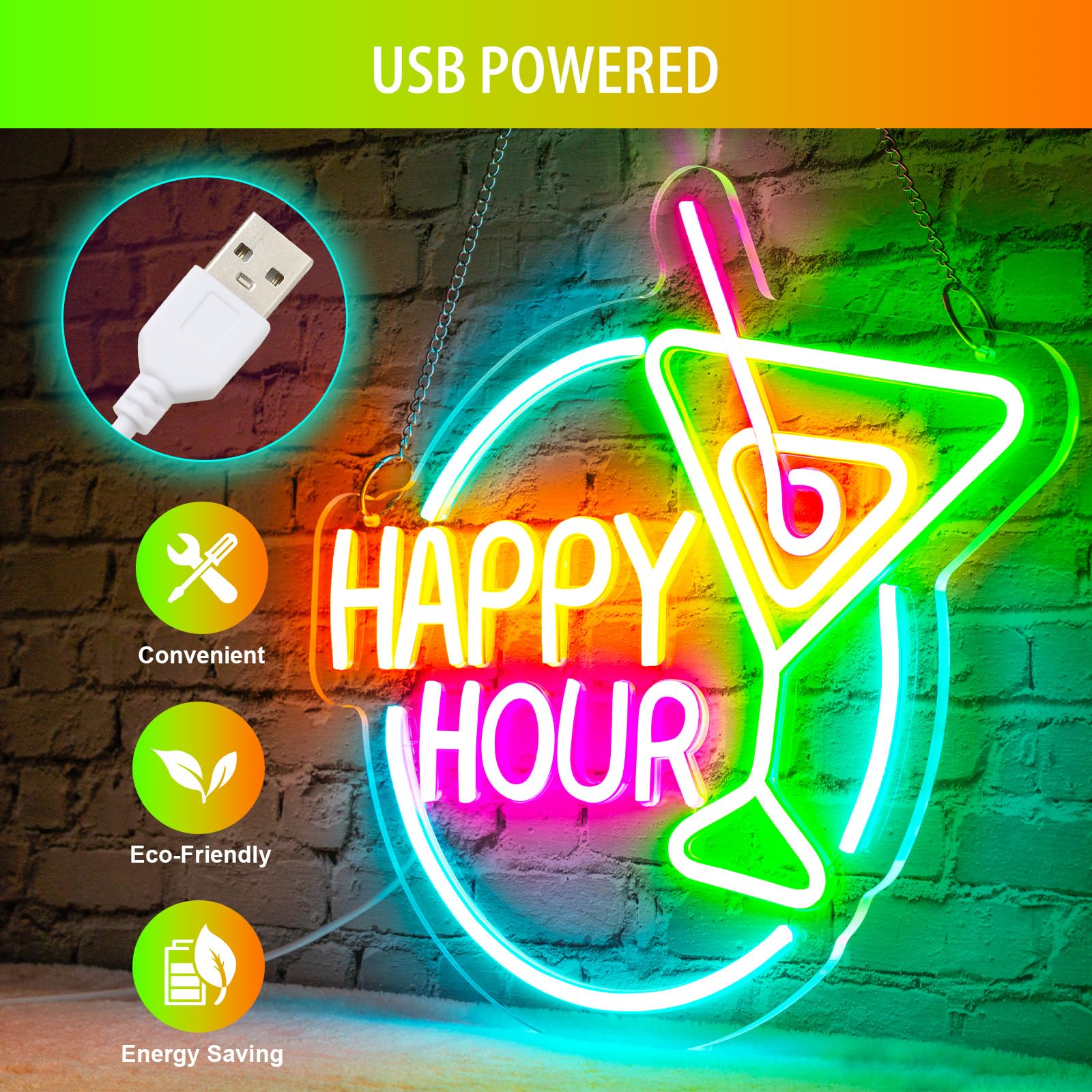 HAPPY HOUR ネオンライト 看板 ビール USB 壁掛け LED HAPPY HOUR ネオンライト 看板 ビール USB 壁掛け LED 【公式通販】