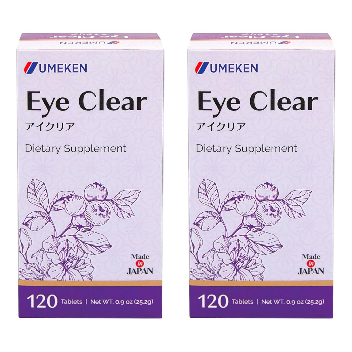 Umeken Eye Clear Dietary Supplement Blueberry Extract Lutein Zeaxanthin Ginkgo Vision Supplements for Adults Eye Vitamins 4 Months