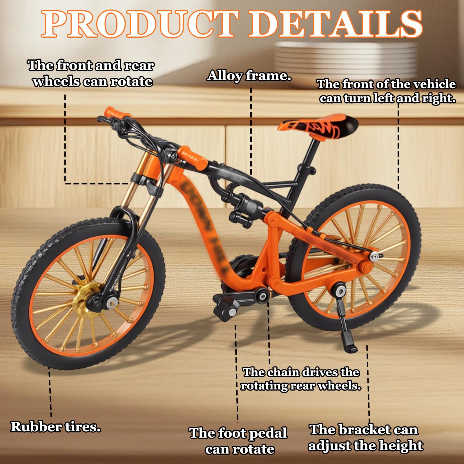 MXHBSTP Finger Mountain Bike, Miniature Bike Toy for Desk Decoration and Finger Play 10 x 17 cm - Image 3