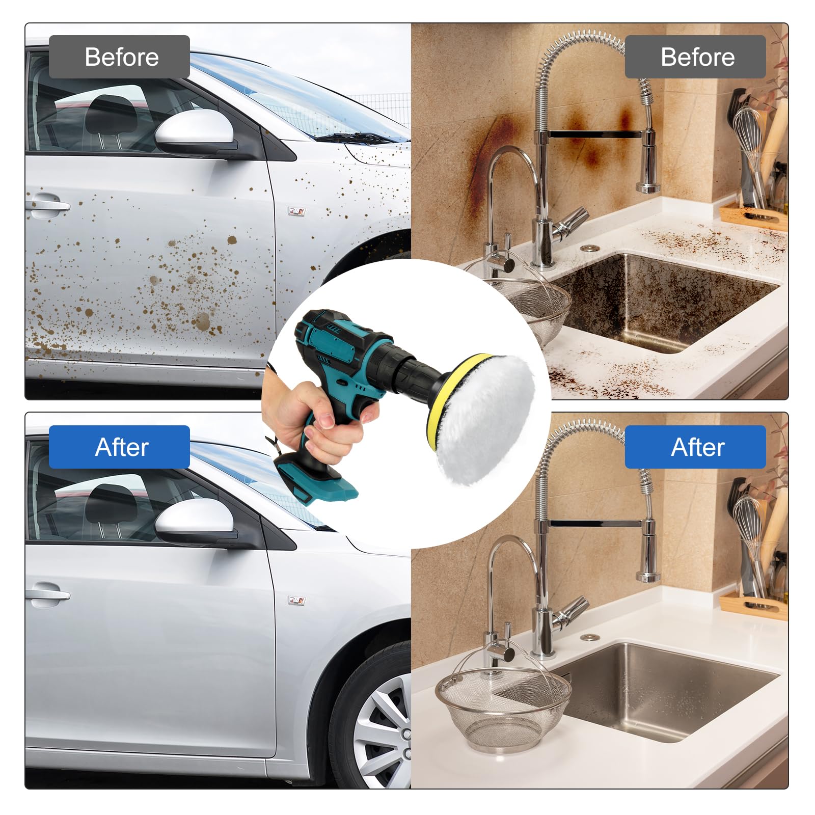 SIQUK 14 Stuks Auto Polijsten Pads Kit 125mm Buffing Pads Foam Polish Pads Polijstmachine Bevestiging met M14 Boor Adapter voor Boor SIQUK 14 Stuks Auto Polijsten Pads Kit 125mm Buffing Pads Foam Polish Pads Polijstmachine Bevestiging met M14 Boor Adapter voor Boor