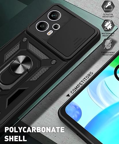 Miniatura 4 de Ysnzaq Funda para Xiaomi Poco F5 5GRedmi Note 12 Turbo, resistente a prueba de golpes lente protectora cubierta del teléfono con soporte magnético