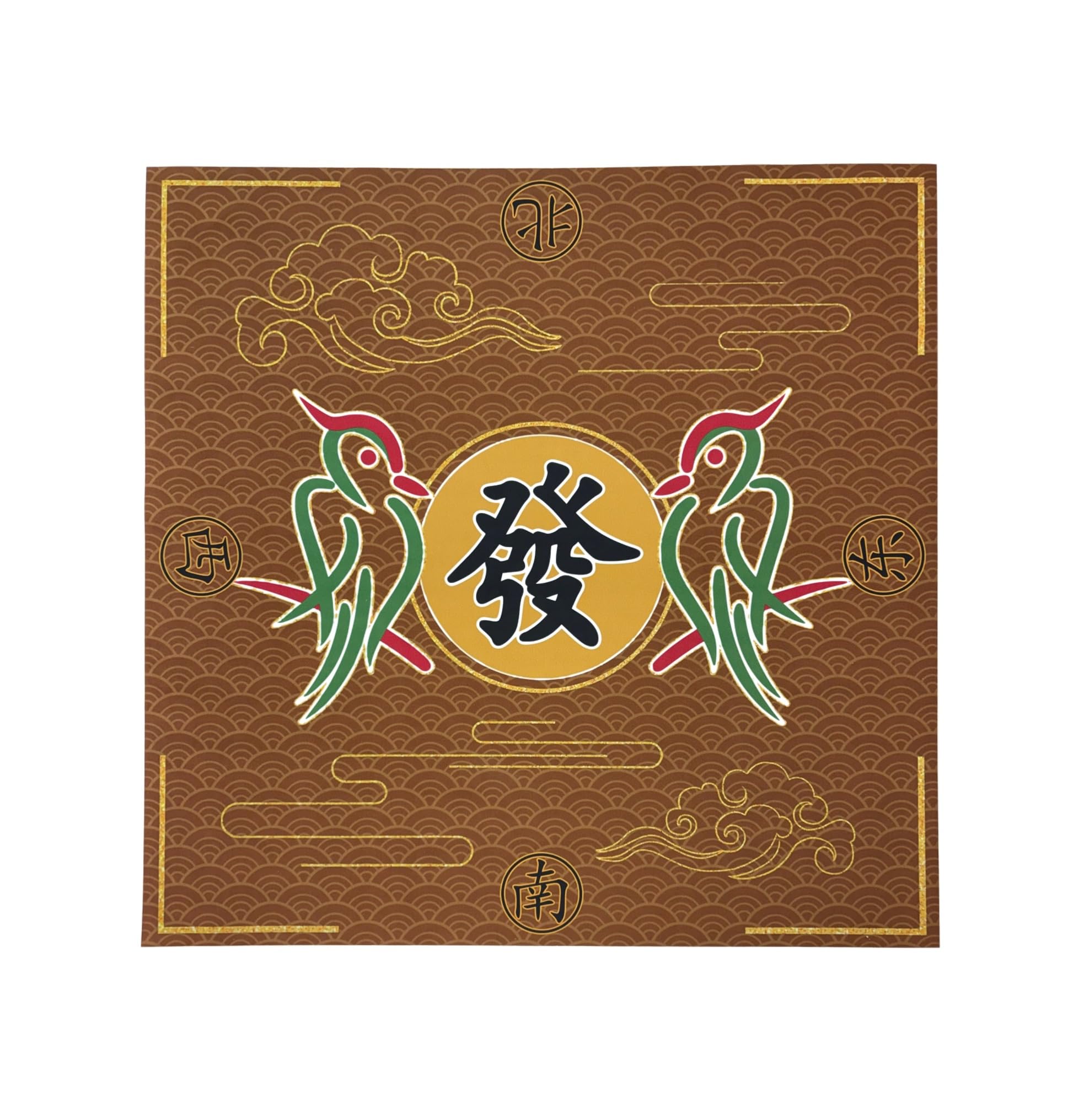 POK3R STUFF INDIA Mahjong Mat M4 | 36 x 36 Inch Velvet Mahjong Table Mat with Anti-Slip Rubber Base | Noise Reducing Game Mat for Mahjong, Cards & Board Games (Brown)