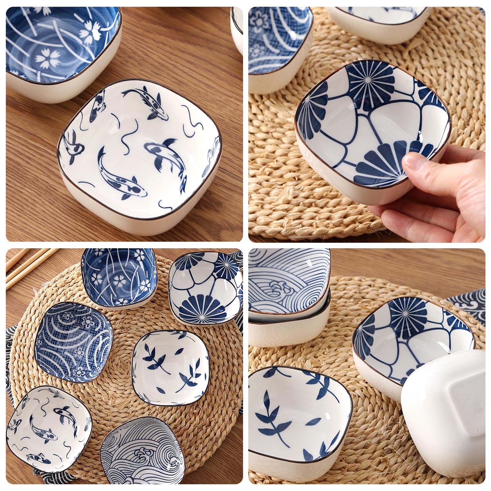 BORDEAG Set Di 6 Ciotole Da Dessert In Ceramica, Ciotole Per Snack