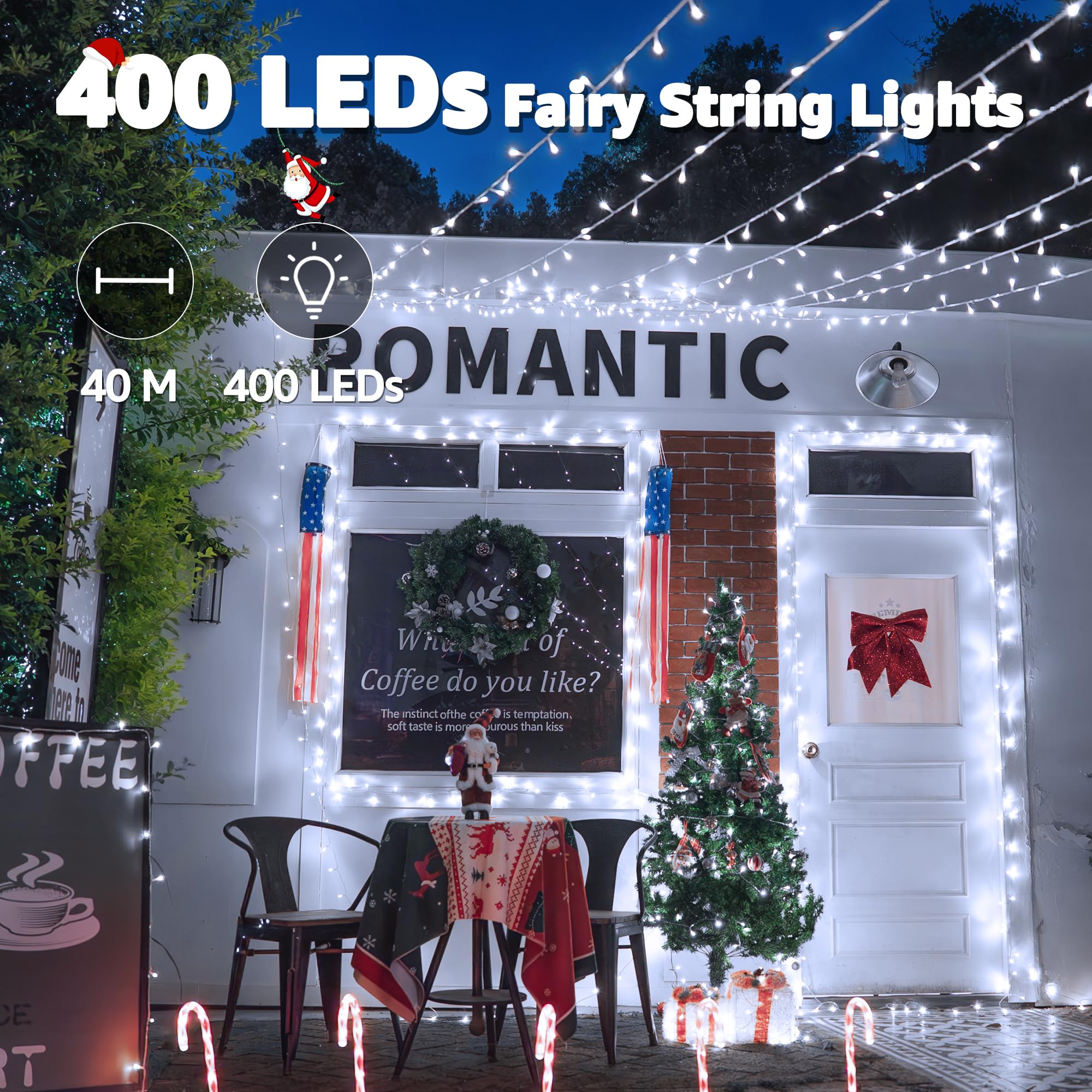 Hopexy Fairy Lights Plug in, 40m 400 LEDs Fairy Lights Mains Powered with Timer - Image 2