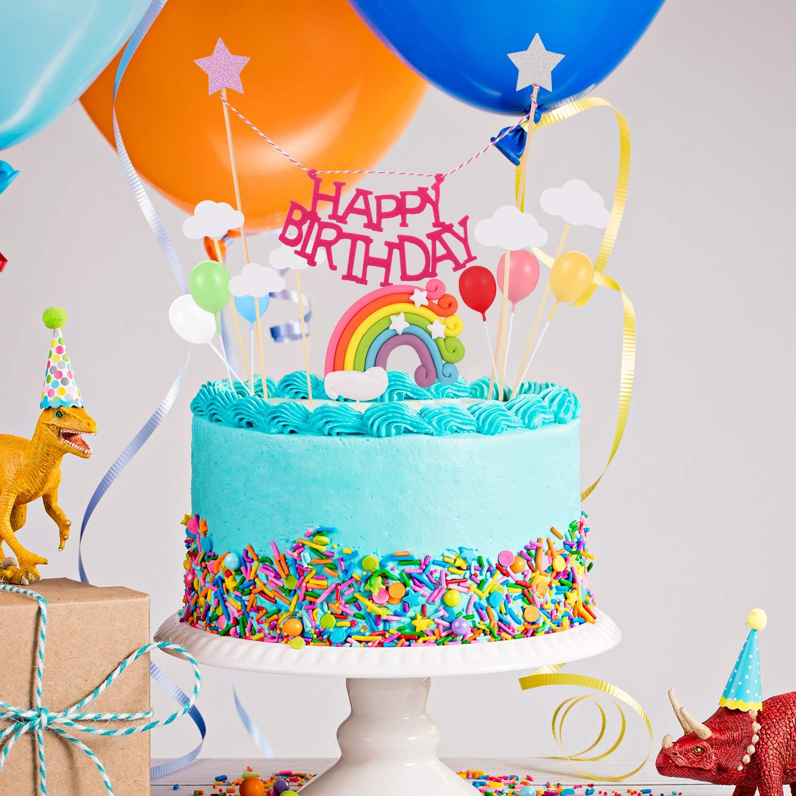 Regenbogen Cake Topper Mit Wolke – Kuchendekoration Für Geburtstag, Wiederverwendbar, Ca. 10,3x7 Cm