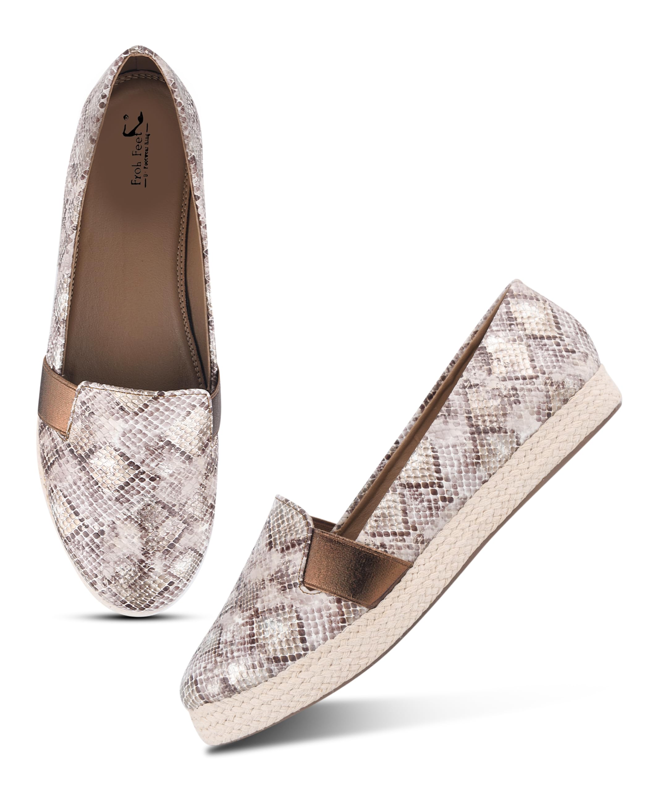 Froh Feet Women’s Exotic Animal Print Slip-On Shoes with Metallic Side Accents and Elevated Braided Platform Sole-image-33