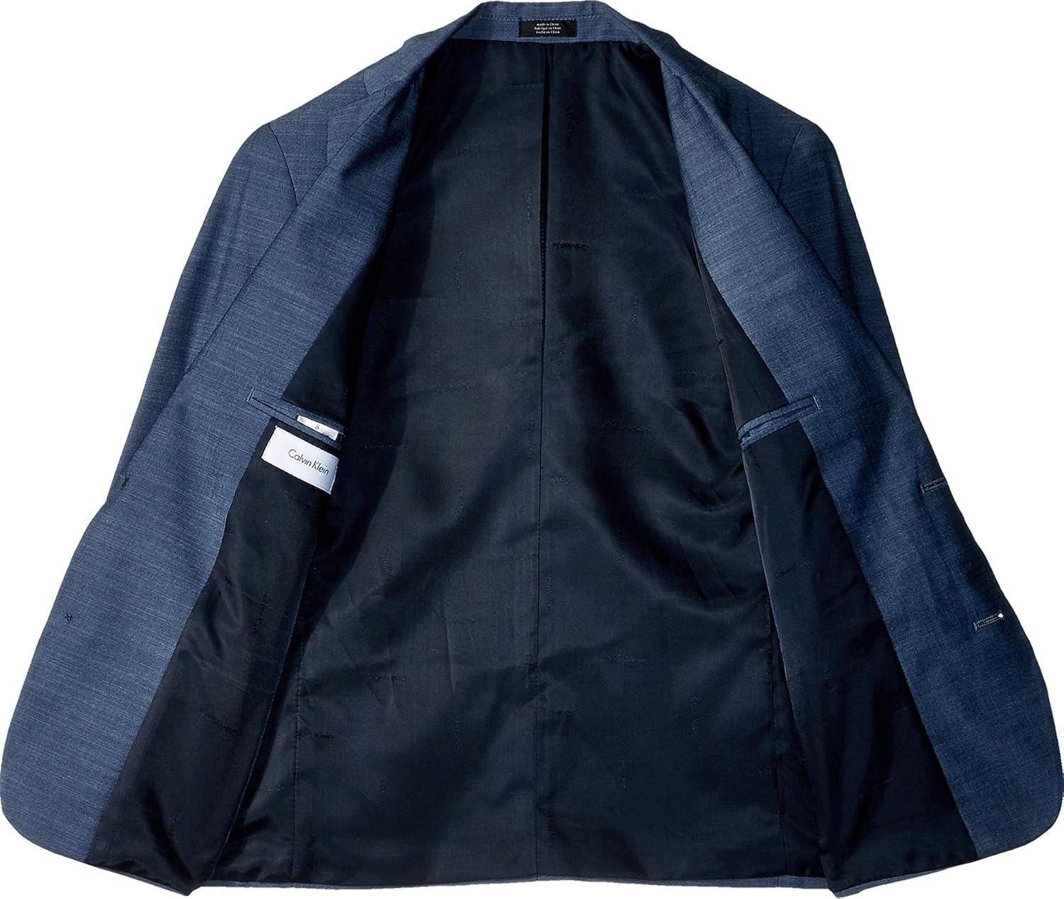 Calvin Klein Boys' Blazer Suit Jacket, 2-Button Single Breasted Closure, Buttoned Cuffs & Front Flap Pockets