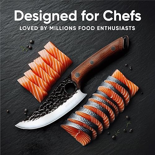 Miniatura 7 de Cuchillo de chef de 11 pulgadas, cuchillos de cocina para cortar, deshuesar, picar. Cuchillo afilado japonés diseñado para equilibrio y control. Los