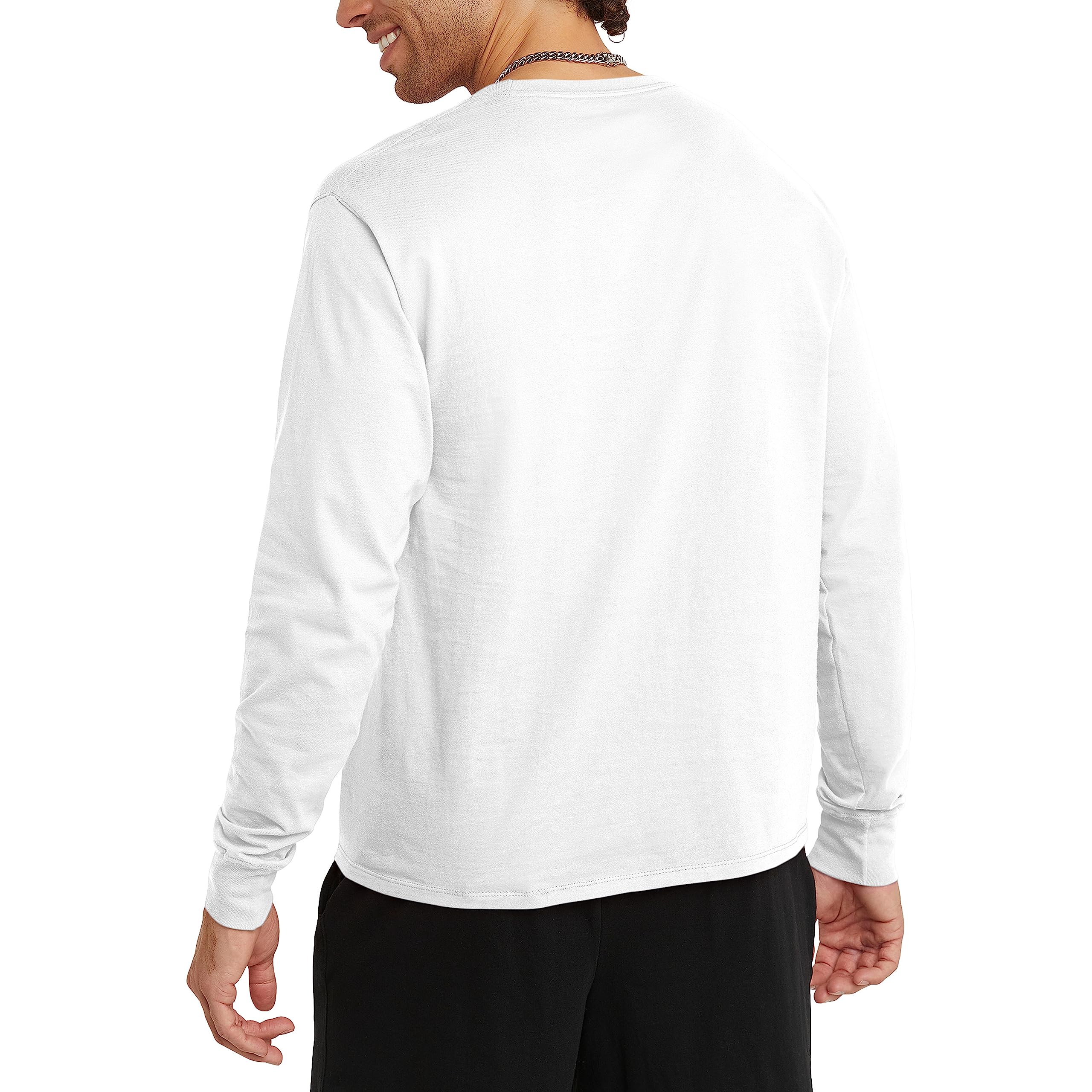 Image secondaire de Champion, Classic Long Sleeve, Comfortable, Soft T-Shirt for Men (Reg. Or Big & Tall), Blanc-Y06794, XXL Homme