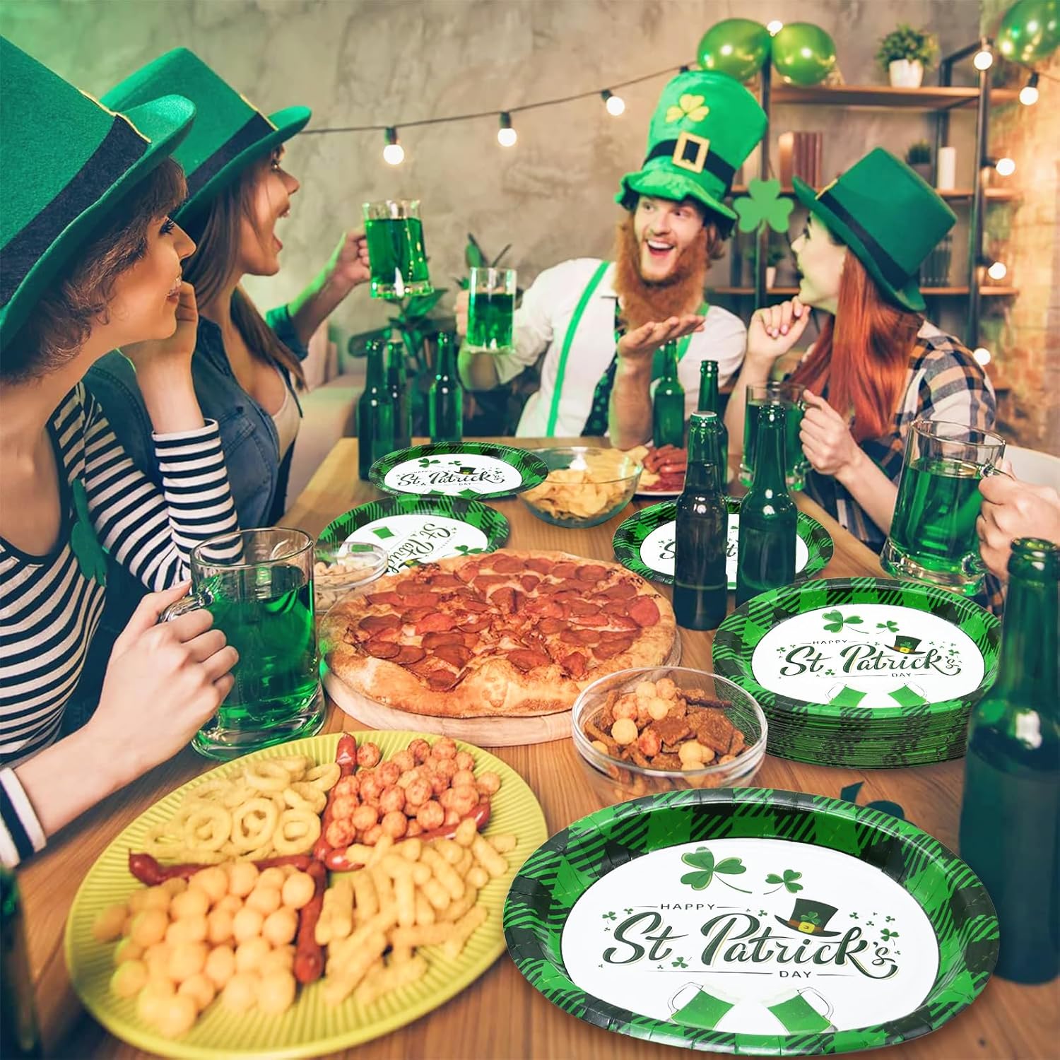 30 Count St Patricks Day Plates 10" x 12" Oval Green Paper Plates Heavy Duty for St Patricks Day Decorations Irish Festival Party - Image 6