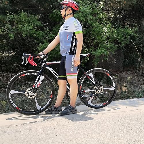 Miniatura 7 de Eurobike OBK XC550 - Bicicleta de carretera, ruedas 700C, 21 velocidades, frenos a disco, bicicleta para hombre o mujer.