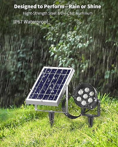 Miniatura 6 de Ofuray Luces solares de punto al aire libre, RGB con cambio de color con 8 modos de iluminación, luces de paisaje impermeables IP67 con cable de 3m,