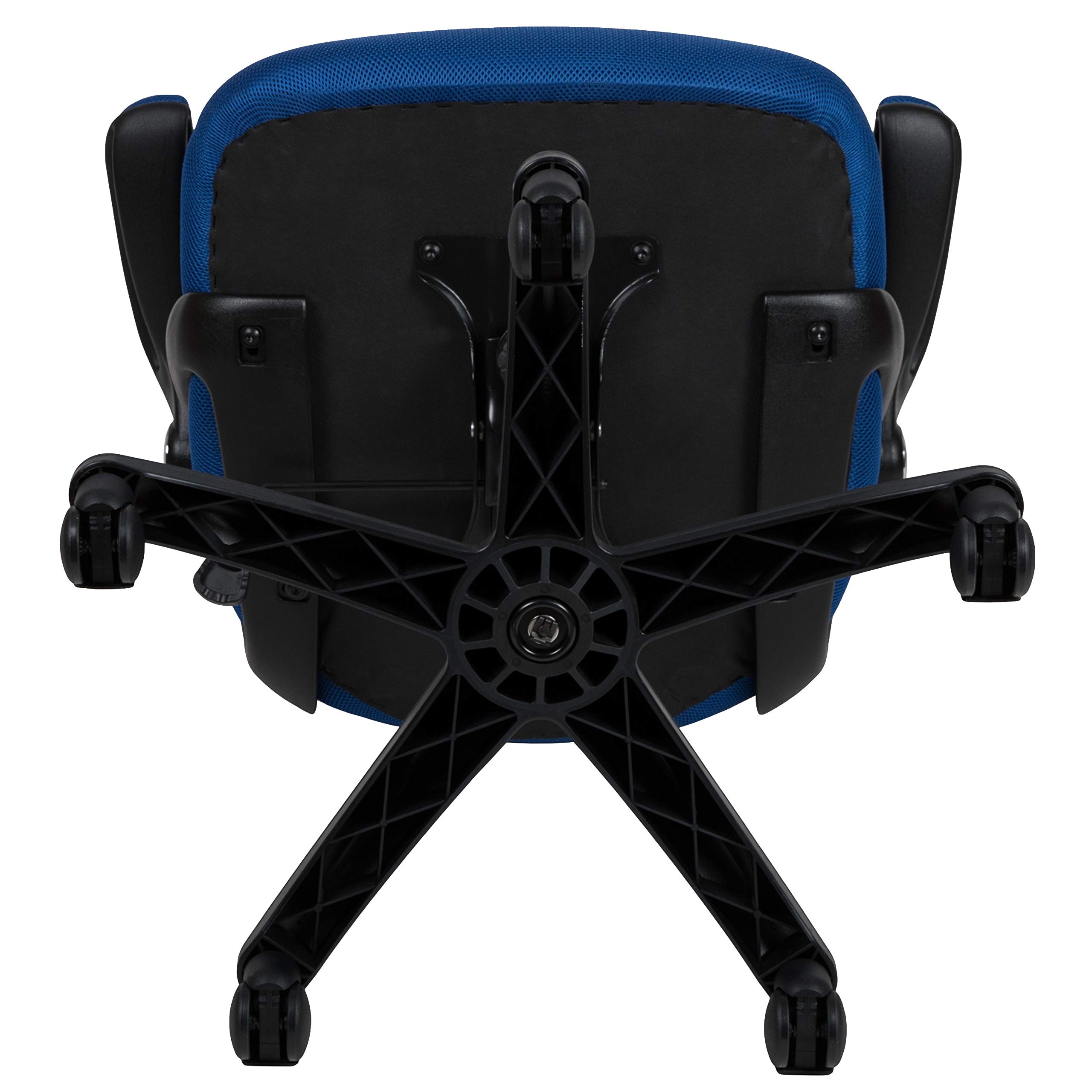 Porter - Silla de oficina giratoria de respaldo alto con soporte lumbar ajustable y altura del asiento, silla de escritorio ergonómica de malla con reposabrazos abatibles, azul/negro 9