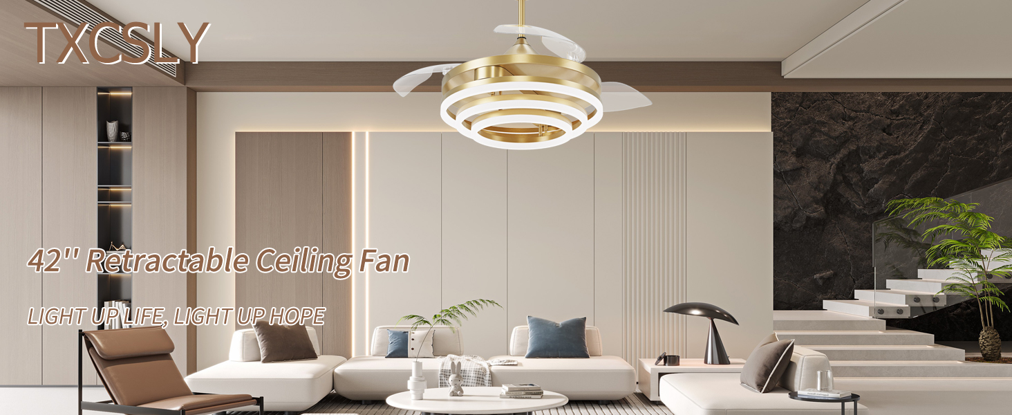 ♡ FANTASTICS Amazon.com: TXCSLY Retractable Ceiling Fan, 42 Inch