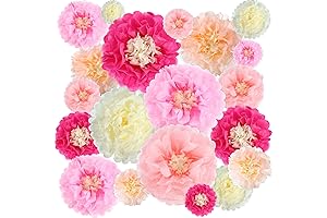 20 Pieces Paper Flower Tissue Paper Chrysanthemum Flowers for Decoration