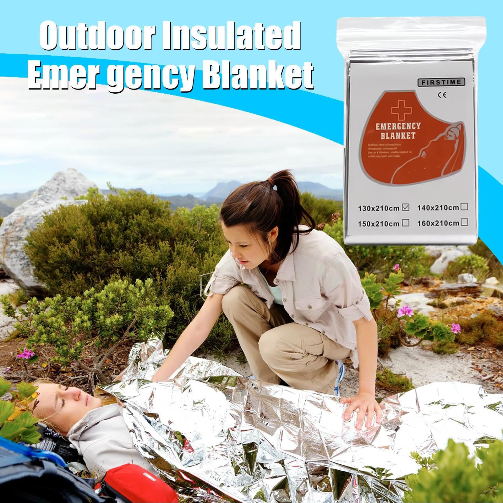 WEITING Couverture De Survie, Protection Isotherme pour Le Camping, Légère Réfléchissante Anti-Vent pour Randonnée Camping Urgence Voyage