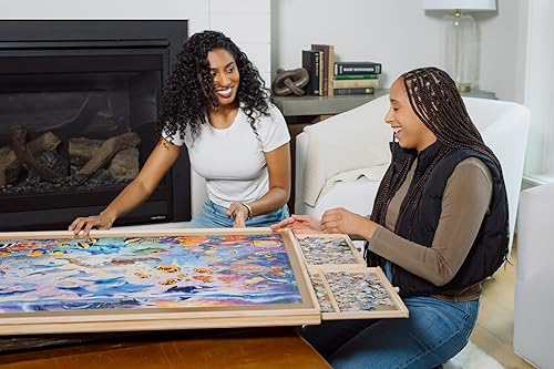 Miniatura 6 de Buffalo Games - Mesa de rompecabezas de madera - Tamaño jumbo se adapta a rompecabezas de hasta 2000 piezas - Cajones de almacenamiento con