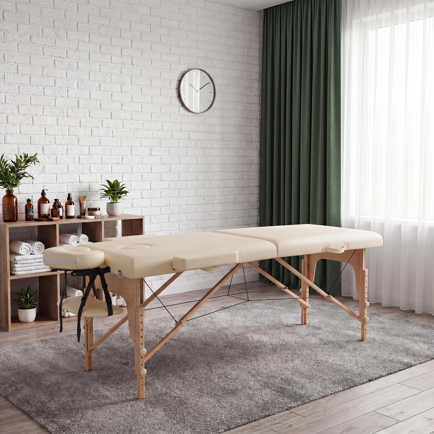 Kidol&Shellder® Cama de Masaje 60cm, Plegable, 250kg Capacidad, 9cm Acolchado, Bolso de Transporte, Cierre Double, Blanco