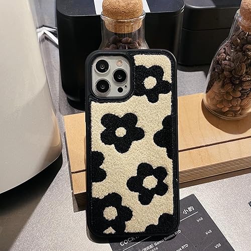 Miniatura 3 de Funda de teléfono retro con flores negras pequeñas, compatible con iPhone 12 Pro Max, bonito diseño femenino, piel cálida, delgada, suave y