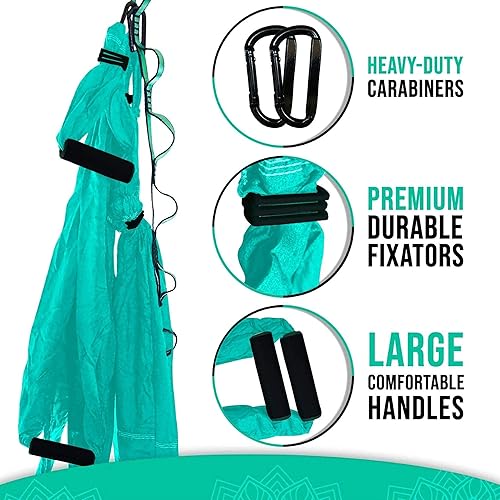 Miniatura 4 de Kit de columpio de yoga antigravedad para hamaca aérea de alta calidad, juego de cabestrillo volador Acrobat para terapia de inversión en interiores