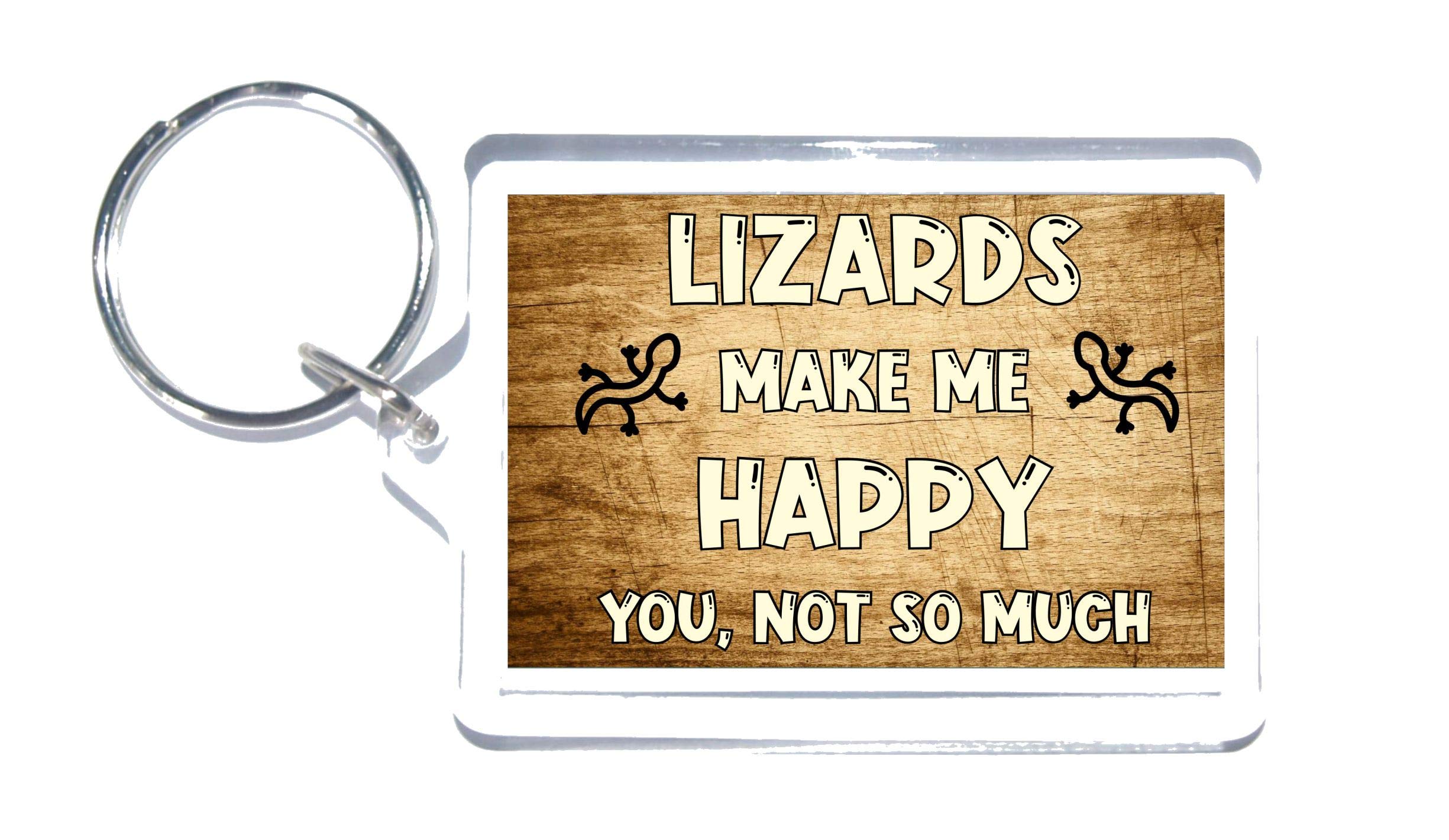 Clare''S Cosmetics Cream Lizard Keyring Gift – Lizards Make Me Happy You Not So Much - Novelty Keyring – Fun Gift – Great Gift Or Present