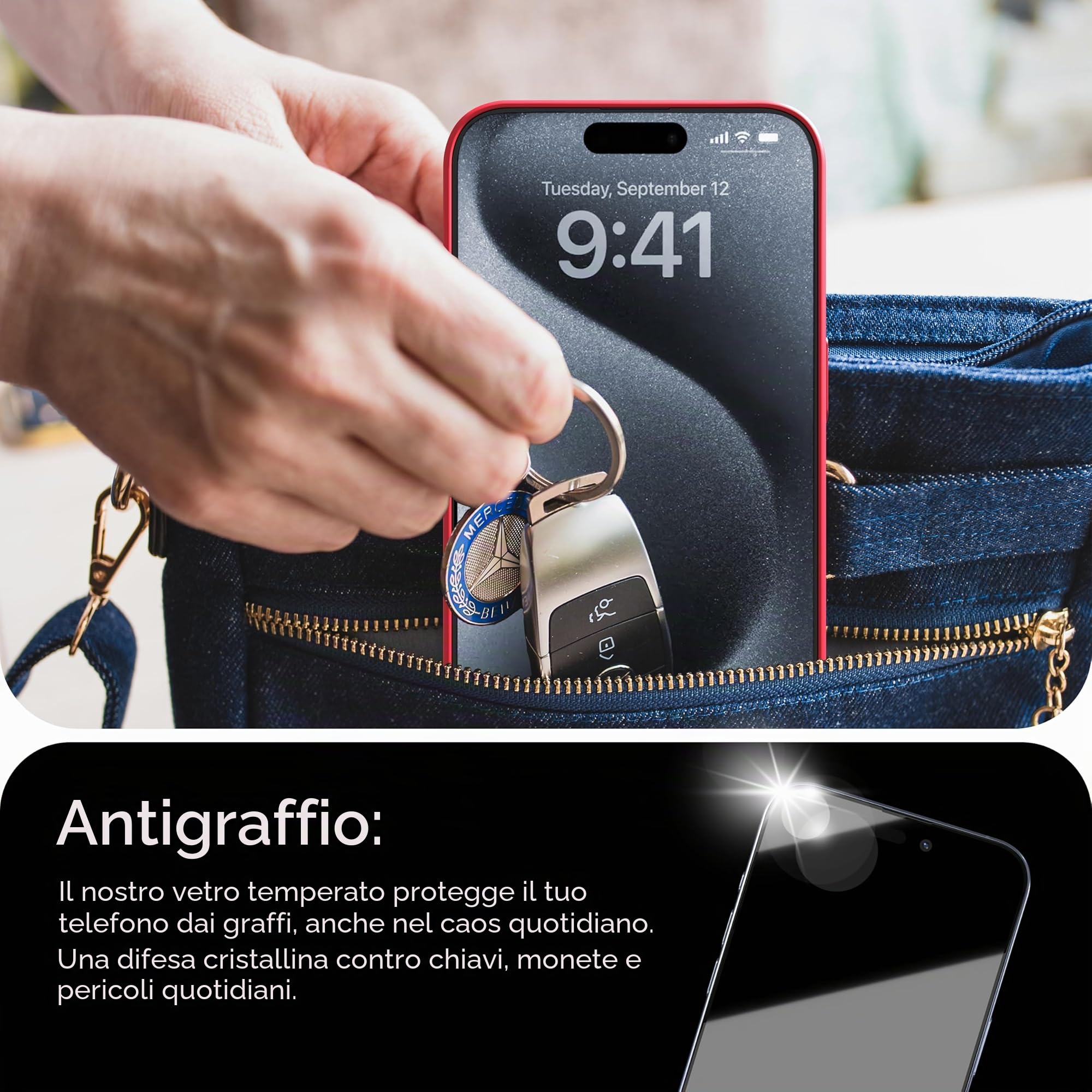 Deppa |2 Pezzi| Pellicola Privacy per iPhone 17 Pro (6,3") con Kit di Installazione Facile | Anti-Polvere e Anti-Bolle | Vetro Temperato Anti-Spia, Ultra Resistente, Copertura Totale, Anti-Graffi