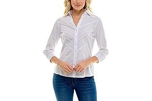 Chic and Versatile: Women's Poplin Shirt with Ribbed Accents