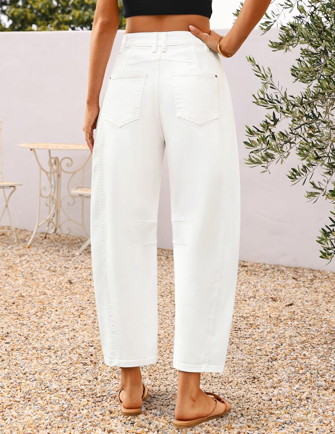 ZESICA Womens Barrel Jeans for Women Trendy 2026 High Waisted Wide Leg Stretchy Baggy Ankle Denim Pants with Pockets - Image 4