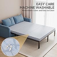 Vista 4 de LILYPELLE Repuesto de colchón para sofá cama de 4 pulgadas, colchón de espuma viscoelástica para sofás cama y sofás para ocultar una cama, sofá