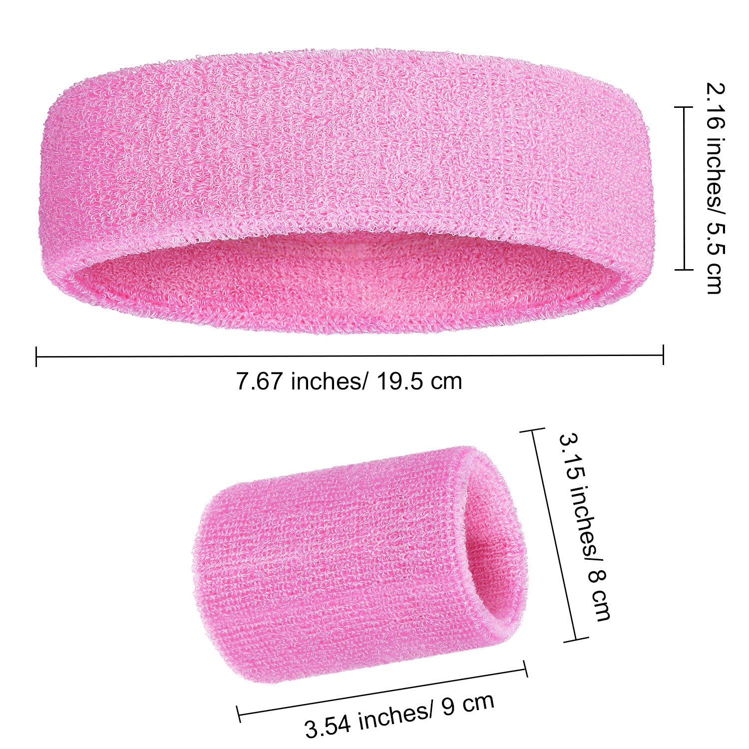 WILLBOND 3 Pieces Sweatbands Set, Includes Sports Headband and Wrist Sweatbands Sweat Band for Athletic Men and Women