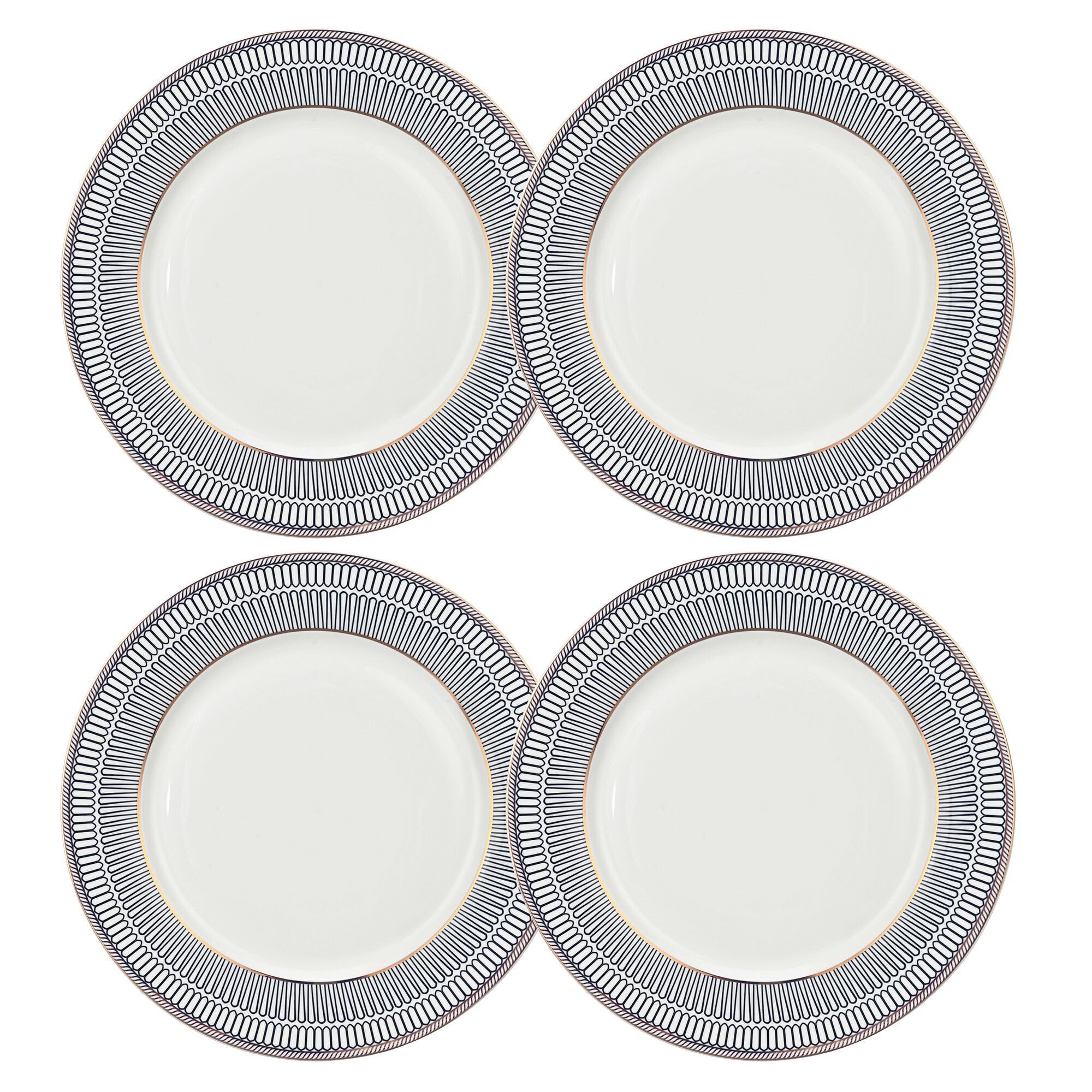 Victoria Bella STP Porcelain J-229571, Noble Cobalt Lace Bone China Dessert Plate, Set of 4