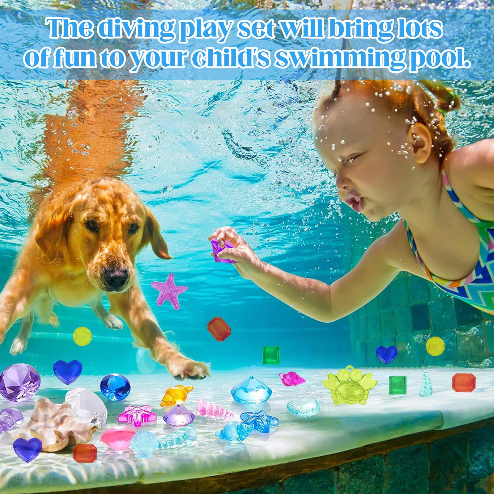 Juego De 23 Gemas De Buceo Para Piscina - Formas De Animales Marinos Y Piedras Coloridas, Aprende Nadando