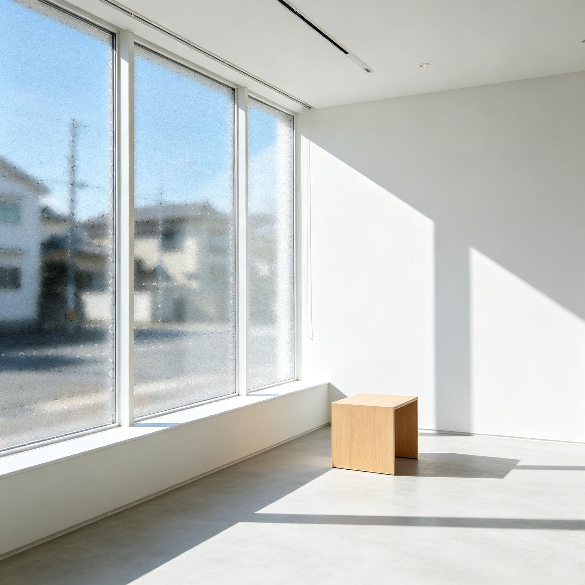 Vinilo Ventana 120 x 205 cm Privacidad Ventana Protección UV Ideal Película Opaca para Ventanas con Adhesión Estática sin Pegamento Lámina para Baño Oficina y Cocina, Rejilla Oblicua