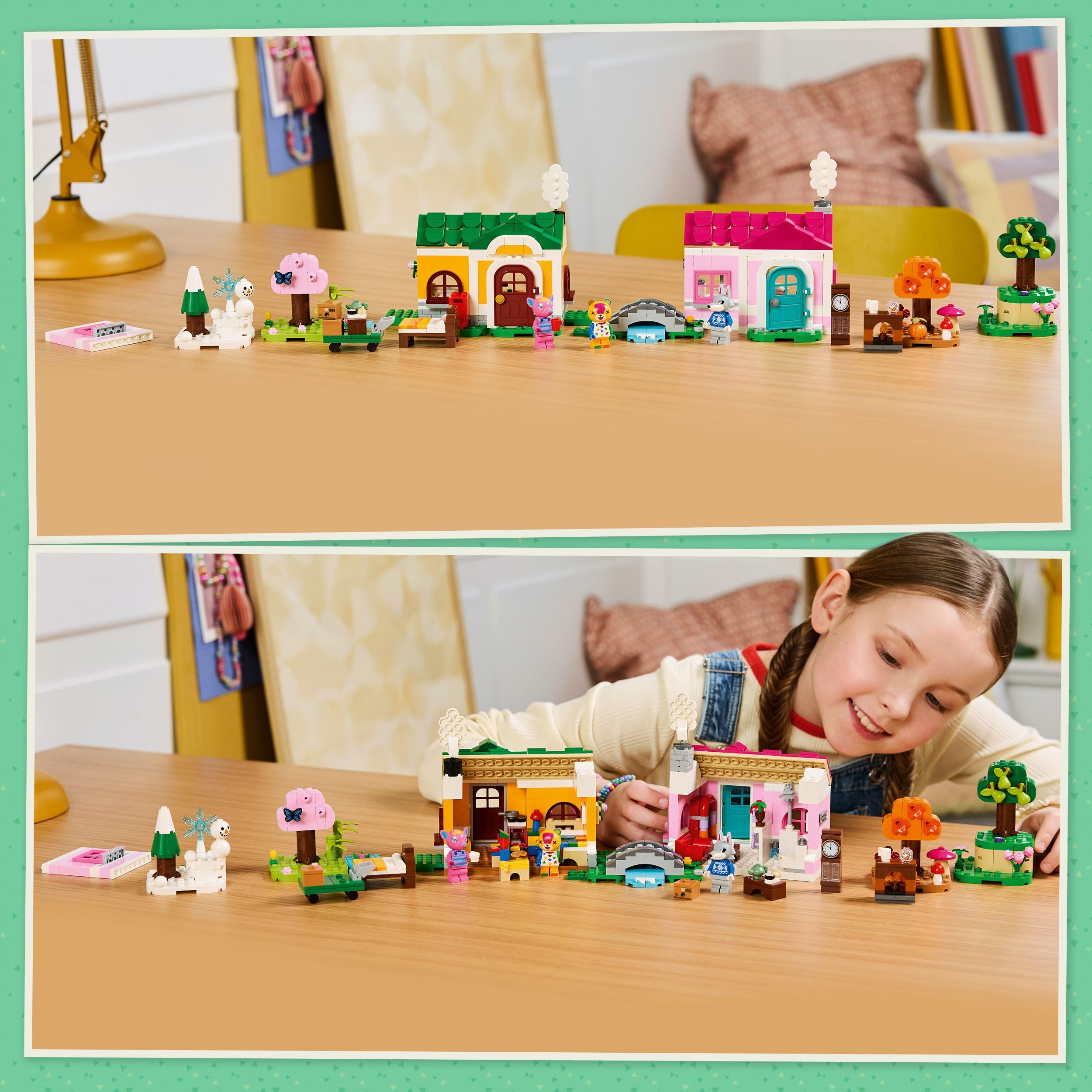 LEGO Animal Crossing Les Maisons Créatives : au Gré des Saisons - Jouet 2-en-1 - Minifigurines de Miro, Rosanne & Pierrot - 2 Maquettes de Maison - Cadeau Fille, Garçon, Fans de Jeux Vidéo 7 ans 77057