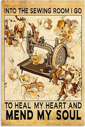 Rompecabezas de 1000 piezas en la sala de coser I go to heal My he and Men My Soul para coser a máquina de coser floral, rompecabezas para adultos y