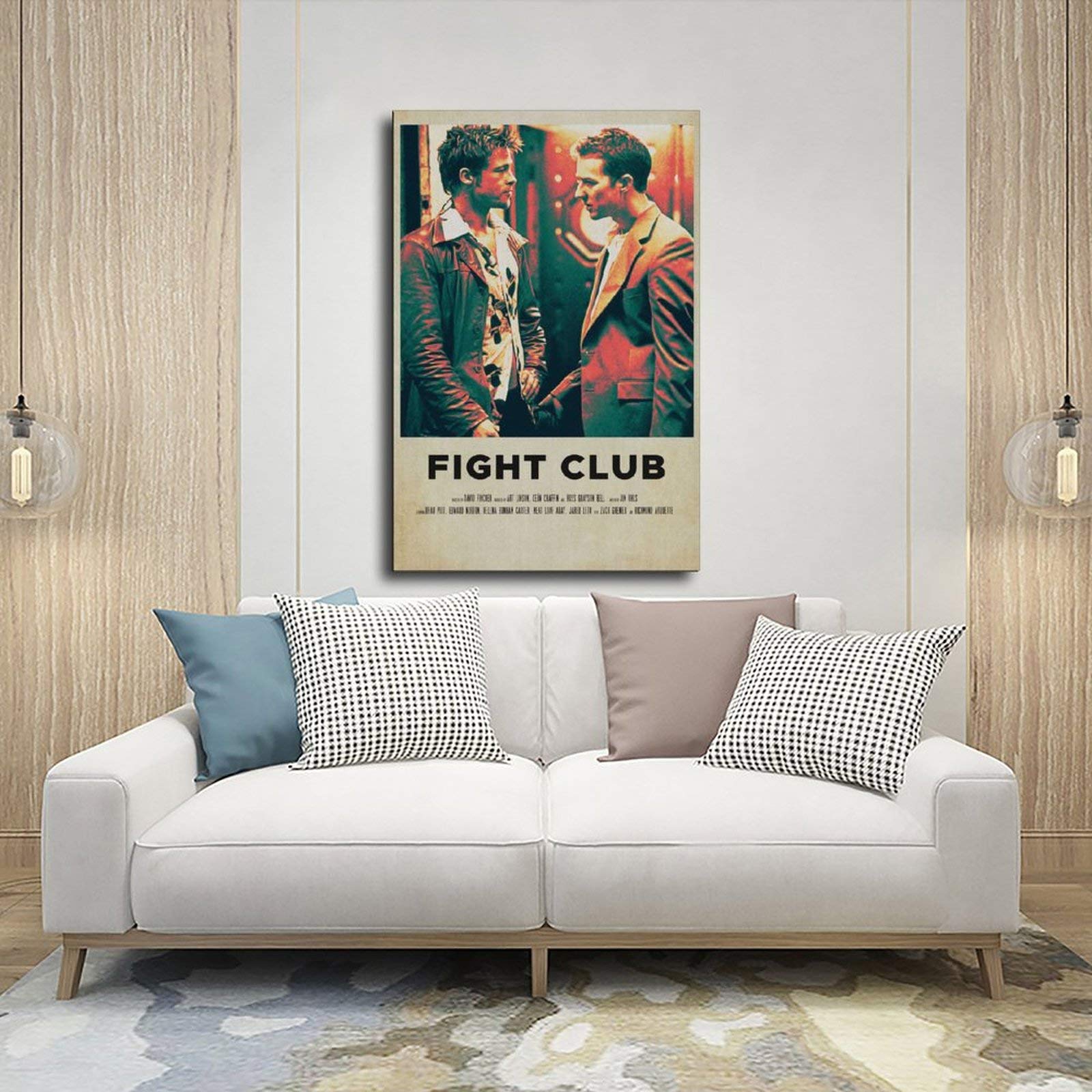 Affiche Fight Club Impression Sur Toile Vintage - Décoration Murale 30x45 Cm Pour Salon Ou Chambre, Style Cadre
