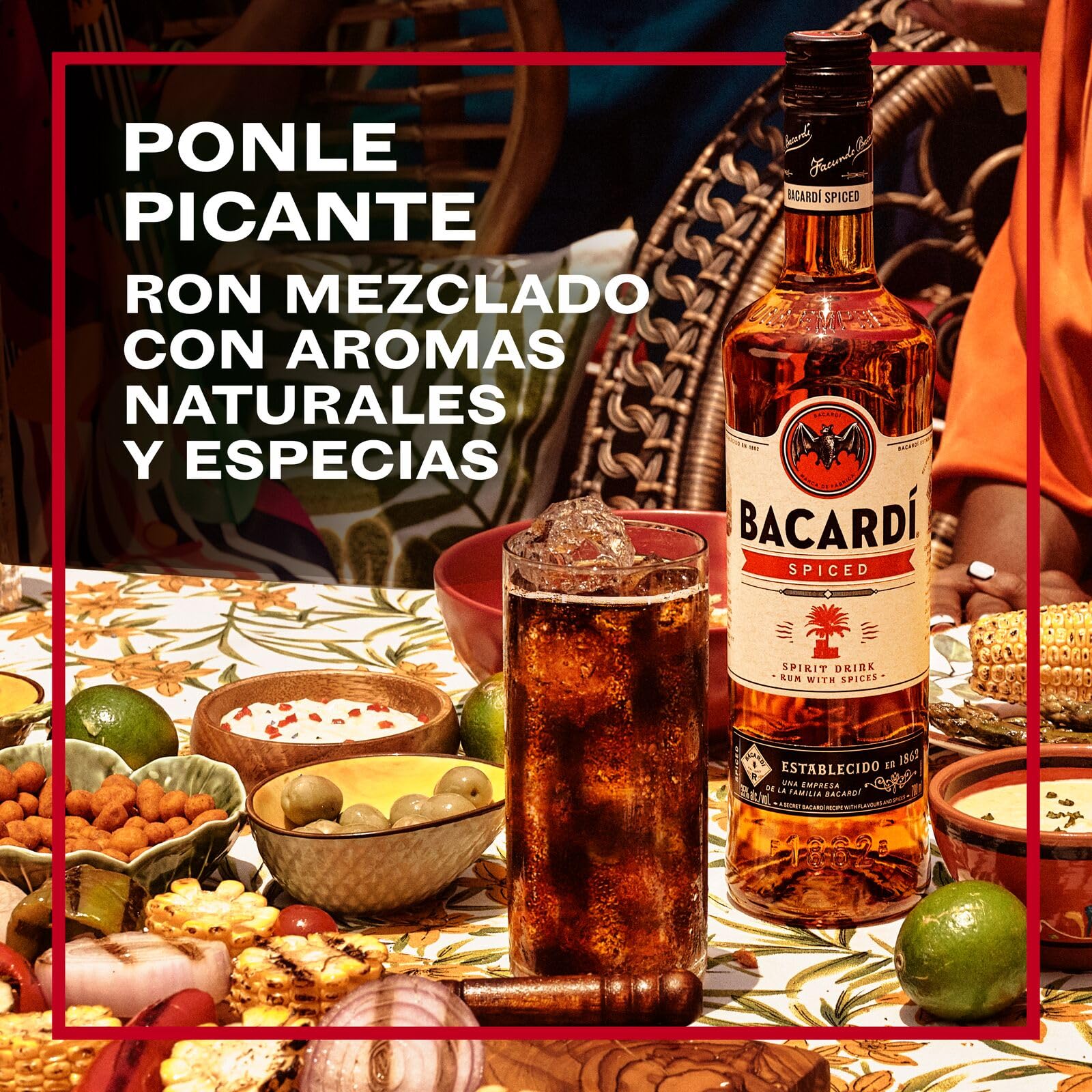 Ron BACARDÍ Spiced 35% 70 cl 700 ml licor envejecido en barrica con aromas naturales y especias