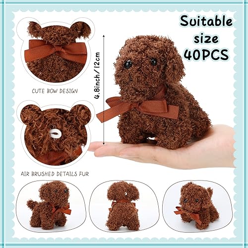 Miniatura 2 de Liliful 40 Piezas 12.7 cm Mini Perros de Peluche Perro Pequeño de Peluche en Masa Juguete de Peluche Adopta un Perro Favores de Fiesta Animal de
