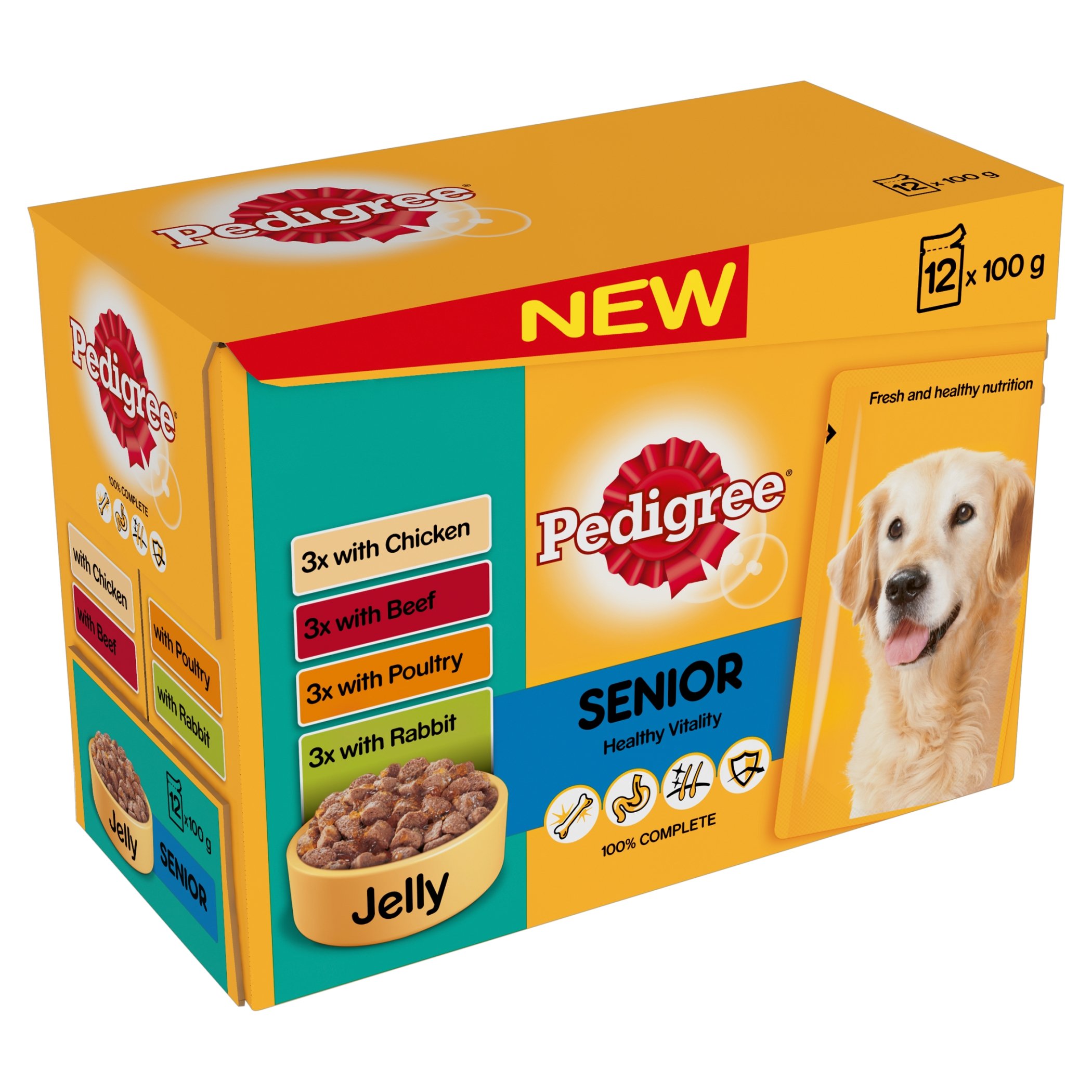 Pedigree Pouch Jelly Senior 12x100g (Pack of 4)
