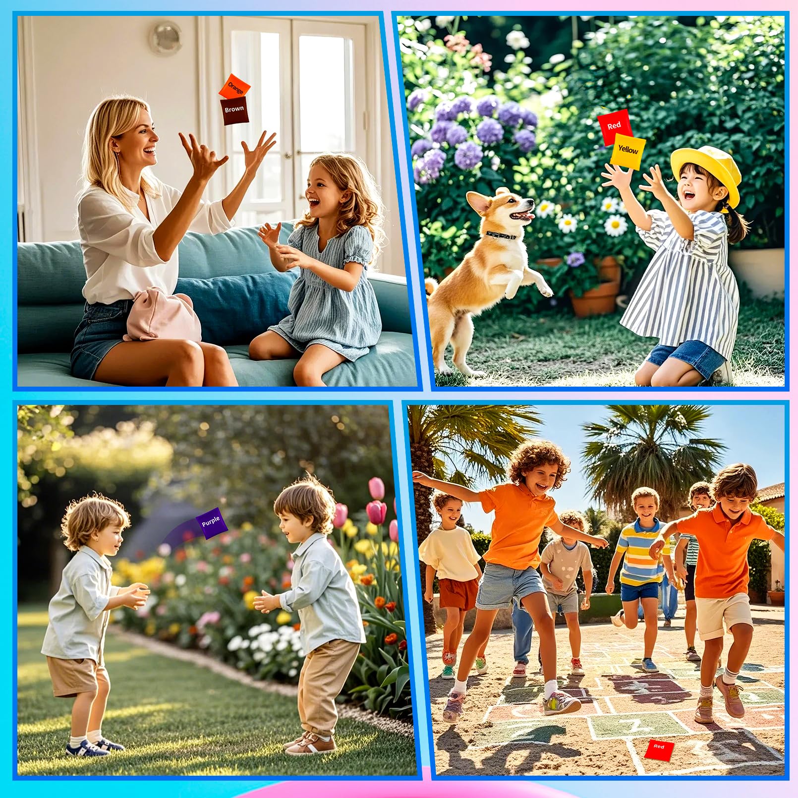 Sacs de cornhole 6x6 cm Nylon Lot de 20 pour enfants extérieur intérieur 10 couleurs