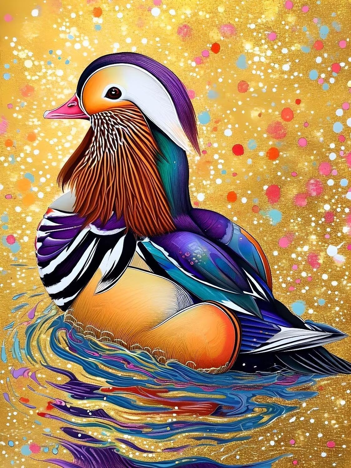 Diamond Painting Color del pato Pintura Diamante Adultos, Diamond Painting Niños, Cuadros de Diamantes Kit Manualidades Adultos, para Navidad Decoración de La Pared Del Hogar Regalos 70x100cm t-5069